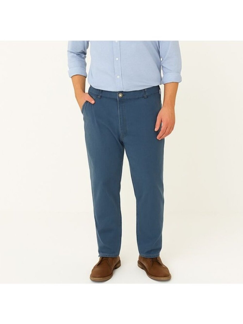 Peter Millar Mens Raleigh Washed Twill Flat Front Pant Blue Size 35 FLAW